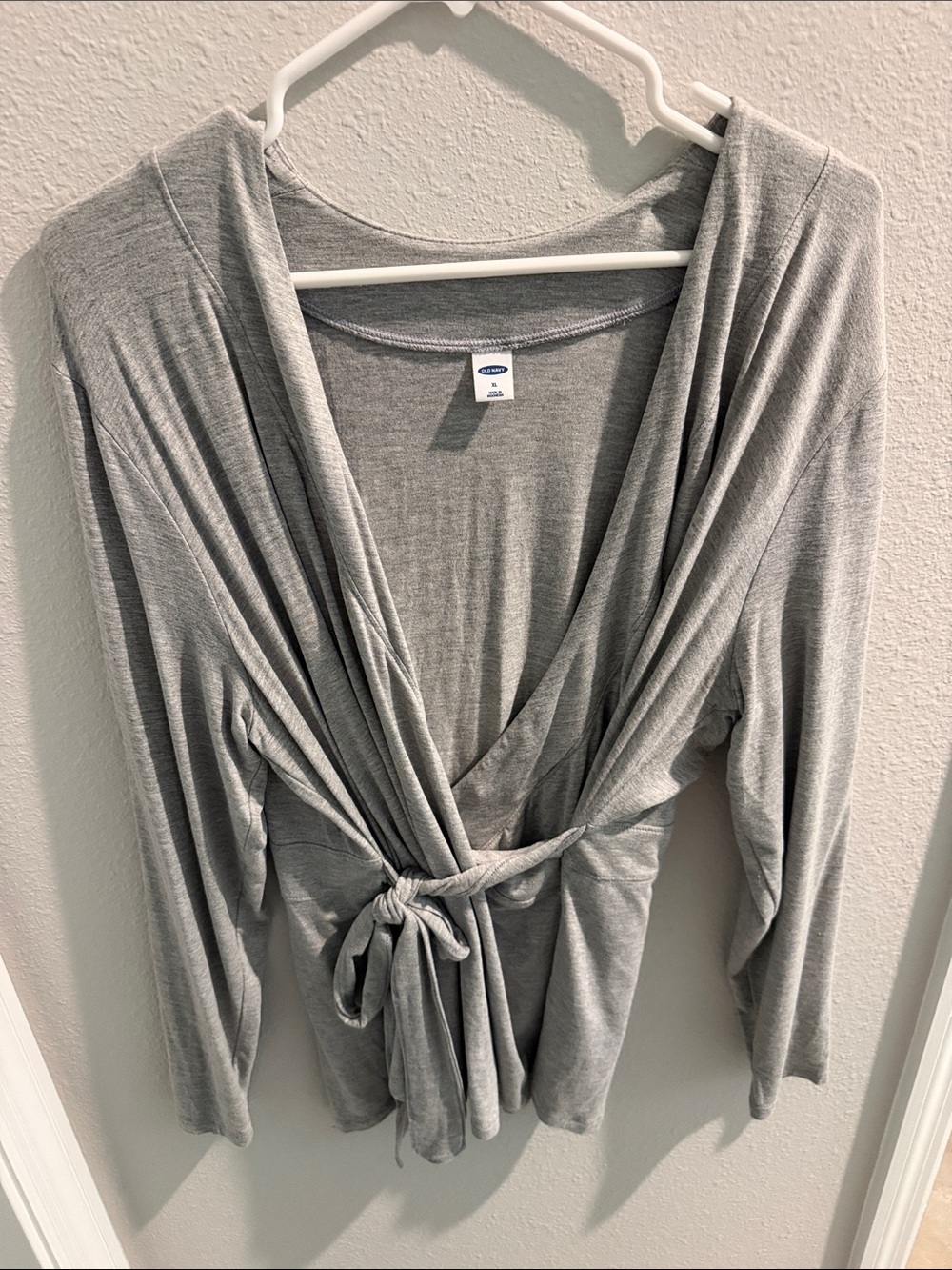 Old Navy Light Gray Wrap Top